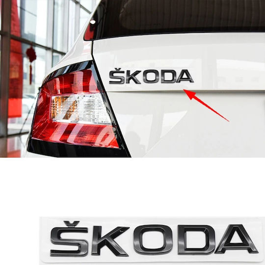 Aftermarket Emblem Skoda New Trunk Full Black Tc