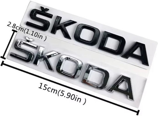 Aftermarket Emblem Skoda New Trunk Full Black Tc