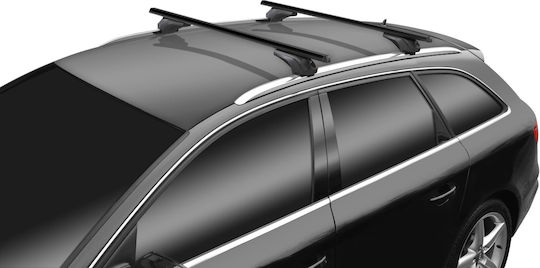 Menabo Ariem Schwarze XL Dachträger Volvo XC 90 Geklebte Dachreling 2014+