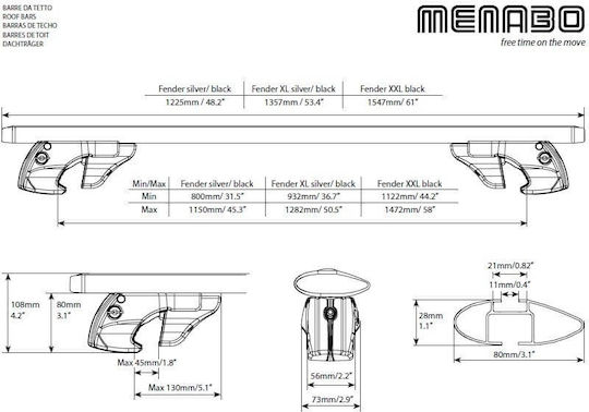 Menabo Bare De Acoperiș Din Aluminiu Pentru Alfa Romeo SportWagon 2011-2014 Cu Picioare Pentru Portbagaj De Acoperiș Și Blocare Argintii