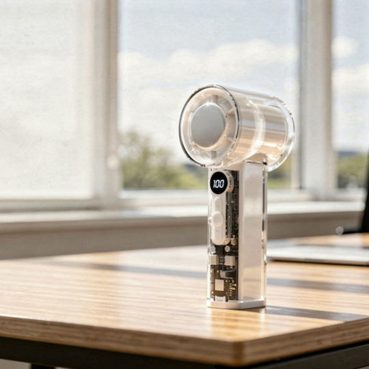Eurolamp Ανεμιστηράκι Χειρός USB 5W Λευκό 300-20556