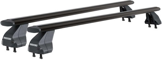 Menabo Bare De Acoperiș Din Aluminiu Pentru Opel Corsa 5D 2006-2010 Cu Picioare Pentru Portbagaj De Acoperiș Și Blocare Negre
