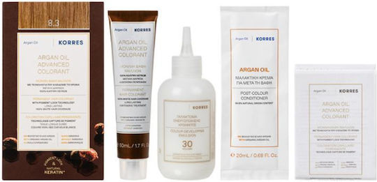Korres Argan Oil Advanced Colorant Боя За Коса Без Амоняк 8.3 Светло Медено Русо 50ml
