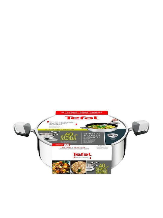Tefal Emotion Σωτέζα από Ανοξείδωτο Ατσάλι με Καπάκι με Αντικολλητική Επίστρωση 26cm