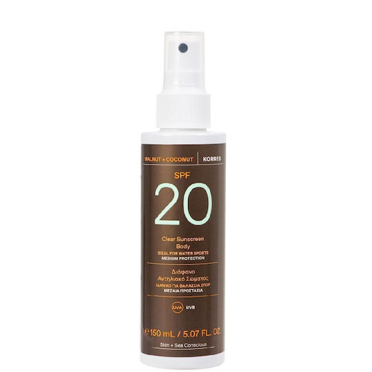 Korres Aegean Bronze Слънцезащитно Масло За Лице И Тяло SPF20 Под Формата На Спрей 150ml