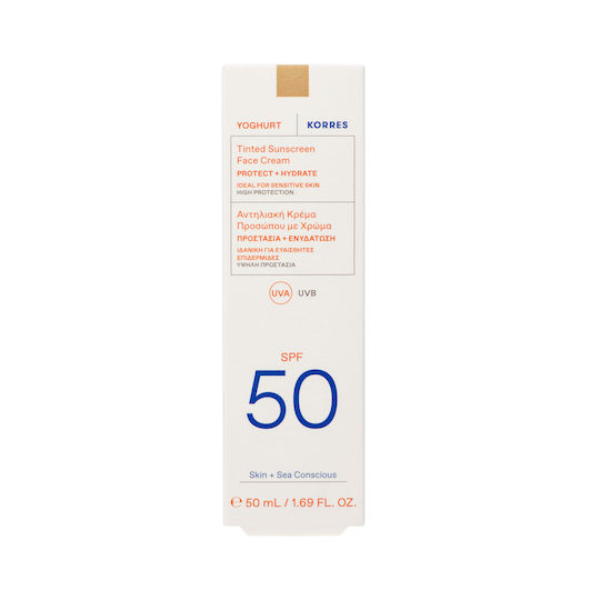 Korres Yoghurt Αντηλιακή Κρέμα Προσώπου SPF50 με Χρώμα 50ml