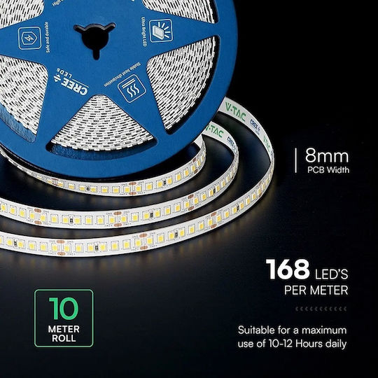V-TAC LED Strip 24V Cold White Light 10m SMD2835 Type