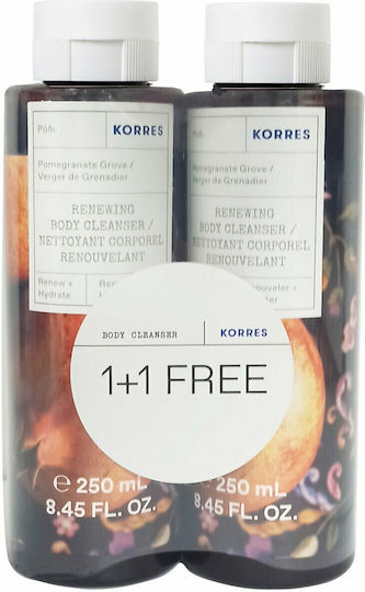 Korres Pomegranate Gel de Duș cu Aloe Vera și Miros de Rodie 2x250ml