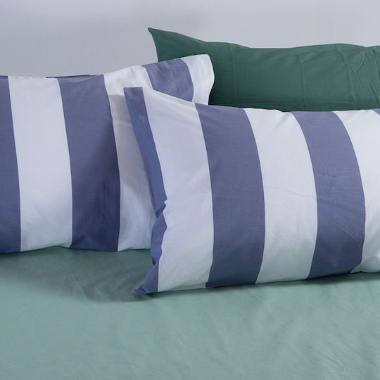 Nef-Nef Homeware Bamb.casual Vertia Калъфка за Възглавница с Лента Деним 52x72см