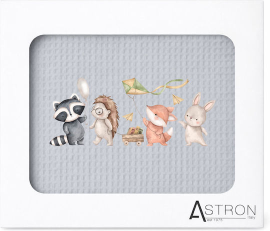 Astron Italy Babydecke Kinderbett Waffel Weiß 110x140cm