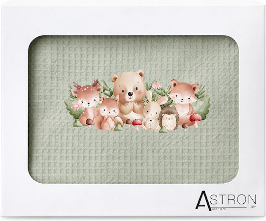 Astron Italy Babydecke Kinderbett Waffel Weiß 110x140cm