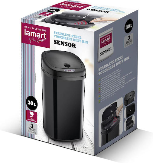 Lamart Inox Mülleimer Schwarz 30lt Lamart Inox Mülleimer Schwarz 30lt