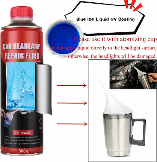 Professional Replacement Liquid Lamp Headlight Restoration 800gr Red Blue Vision 3rd Generation 2pcs Tc-382