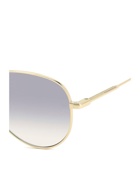 Victoria Beckham Unisex Sonnenbrillen mit Goldenem Metallrahmen und Goldenem Verlaufsfarbe Gläser