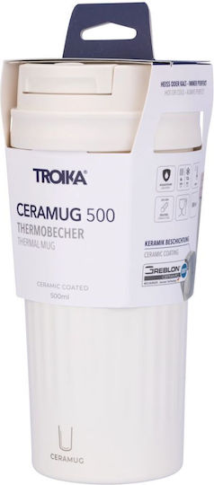 Troika Plastic Thermos Bottle Glass 500ml Ceramug 500