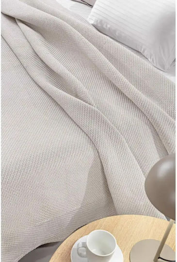 Guy Laroche Slalom Pique Blanket Semi-Double 180x260cm Ivory