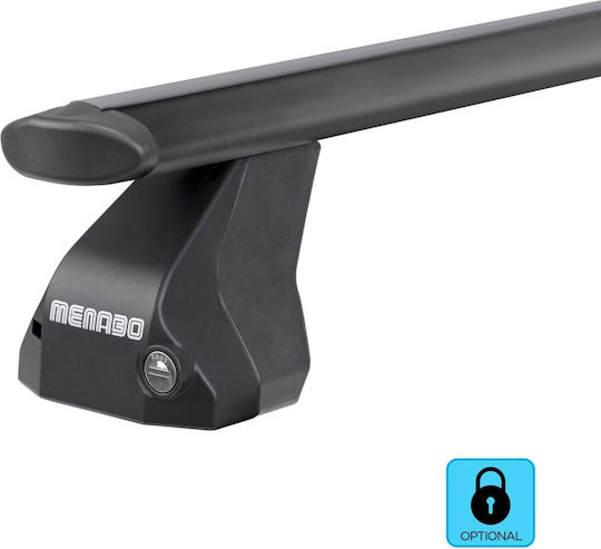 Menabo Bare De Acoperiș Din Aluminiu Pentru Opel Corsa 5D 2011-2014 Set Cu Picioare Negre