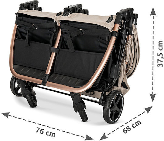 Lorelli Duo Double Stroller Suitable for Newborn Beige 12kg