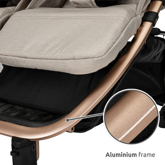 Lorelli Duo Double Stroller Suitable for Newborn Beige 12kg