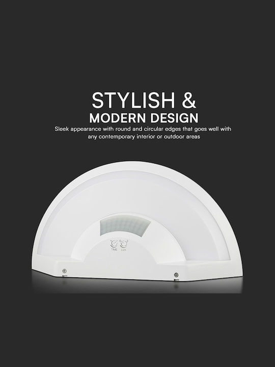 V-TAC Επιτοίχιο Εξωτερικό Φωτιστικό LED IP54 10W με Φυσικό Λευκό Φως