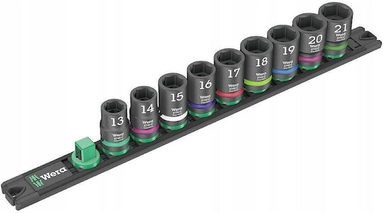 Wera Impact Socket Set Wera Impaktor 1/2" 9 Pieces Impaktor Technology Hexagonal Profile Steel