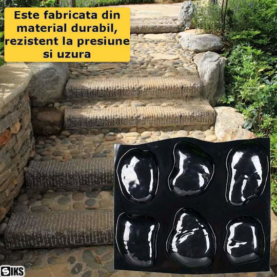 Matriță Reutilizabilă Contur Turnare Beton Amprentat Pardoseală Șablon Formă Piatră Decorativă Grădină Formă Piatră Plastic Dimensiune Între 12 Cm 20 Cm Negru