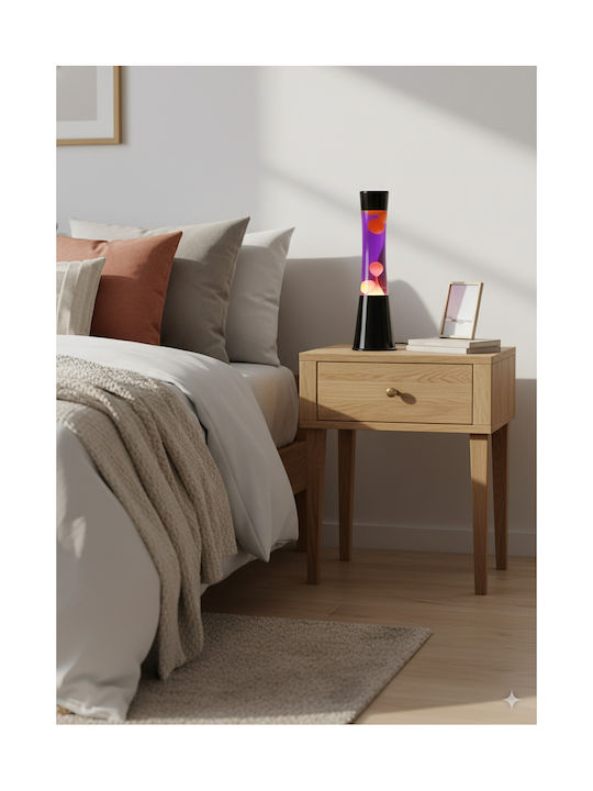 I-Total Dekorative Lampe Lavalampe Schwarz