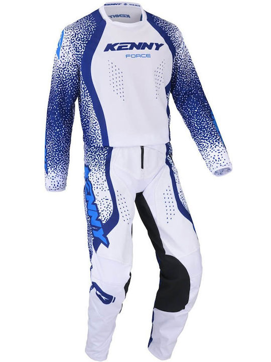Kenny MX Force Pixel Men's Motocross Long-Sleeved Riding Jersey Navy White