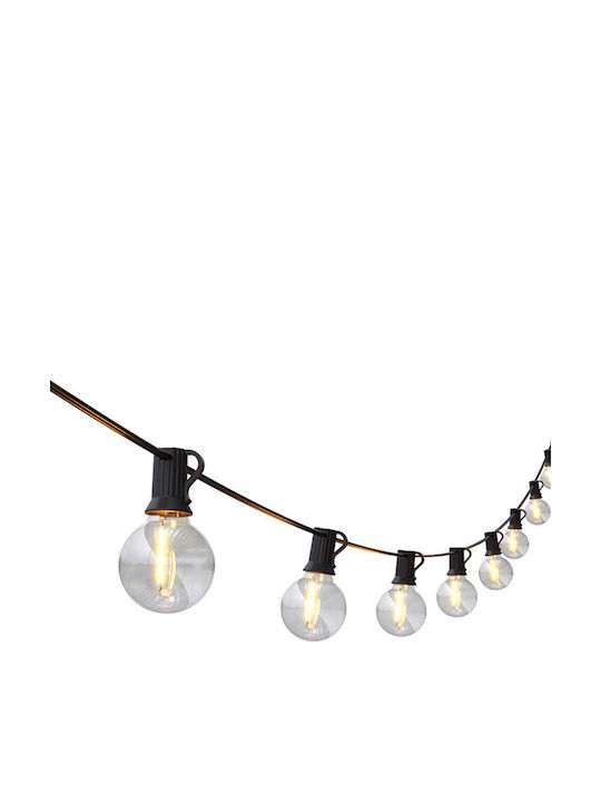123led Επεκτεινόμενη Στεγανή Γιρλάντα Φωτισμού LED 30m Θερμό Λευκό