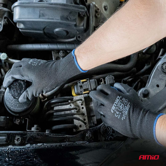AMiO Electrician Work Gloves Black Polyurethane/Leather