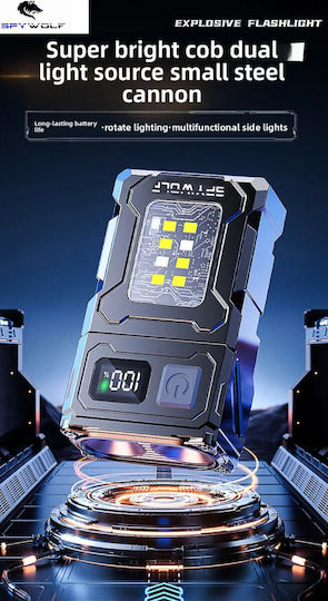 Spywolf Rechargeable LED Head Flashlight IP45 with Maximum Brightness 3600lm 2 Pieces