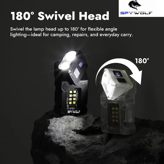 Spywolf Rechargeable LED Head Flashlight IP45 with Maximum Brightness 3600lm 4pcs