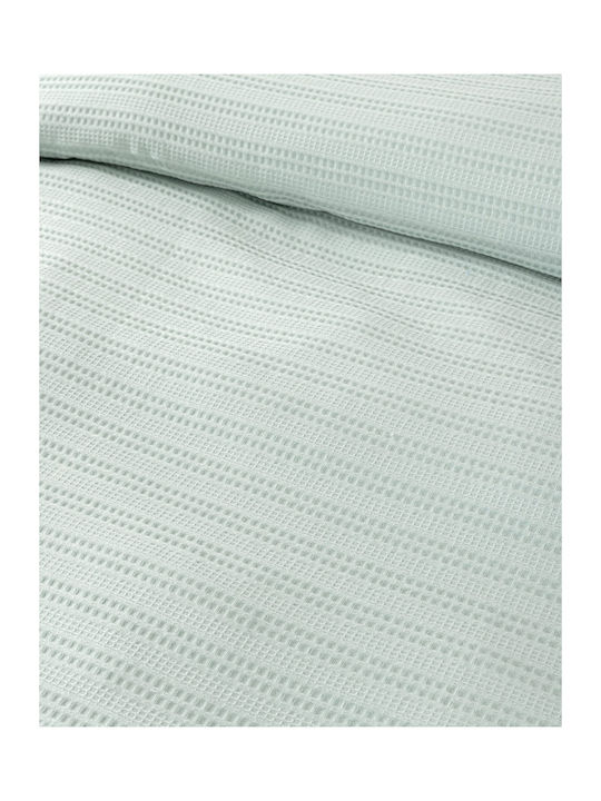 Nima Pique Blanket Double 220x240cm Minty Blue