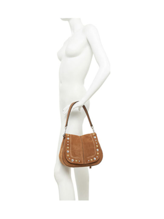 Helena Round Fabric Women's Shoulder Bag Tabac Brown