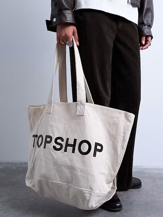 Fabric Women's Tote Handbag Ecru
