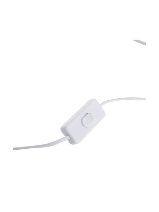 HomeMarkt Τσιμεντένιο Πορτατίφ για Ντουί E14 LED με Λευκό Καπέλο και Βάση