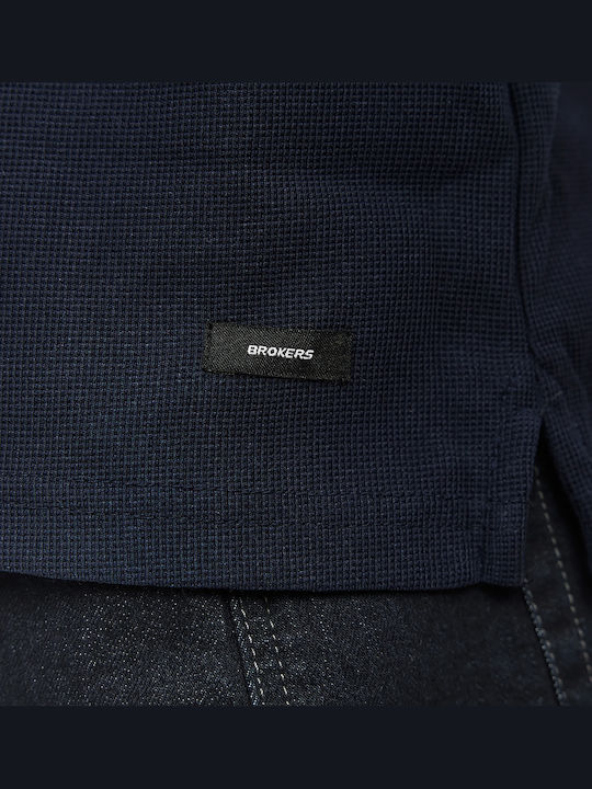 Short Sleeve Navy Blue Men’s Blouse
