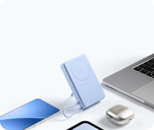 Xiaomi Магнитна Външна Батерия с Вграден Стойка MagSafe 10000mAh 33W с USB-C Порт Син