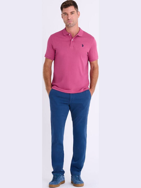 Herrenbluse Kurzarm Fuchsie