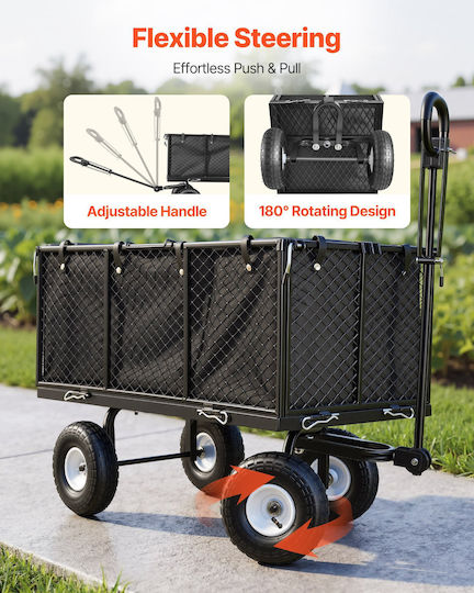 Metallic Garden Cart with Maximum Load Capacity 544kg