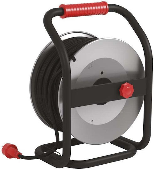 Emos Extension Cord Reel 4 Sockets with 50m Cable 3 x 1.5mm² Cross Section and Grounding