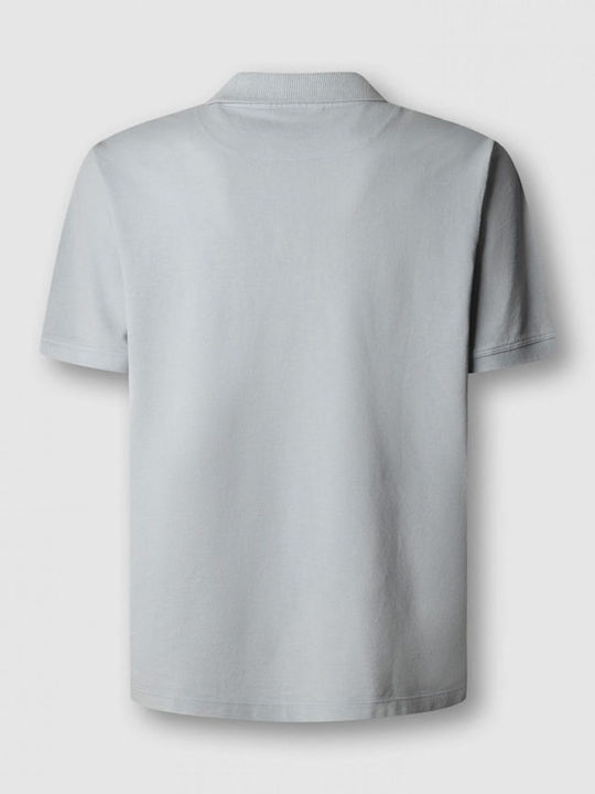 Polo Herrenbluse Kurzarm Hellblau