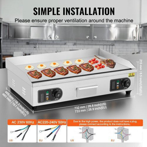 Vevor Electric Flat Top Griddle 4.4kW with Flat Grill Plate