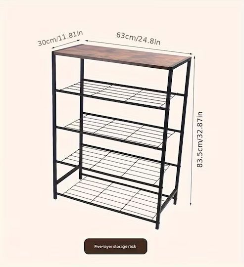 Metallische Schuhorganisatoren 63x30x83cm 163690 Metallische Schuhorganisatoren 63x30x83cm 163690
