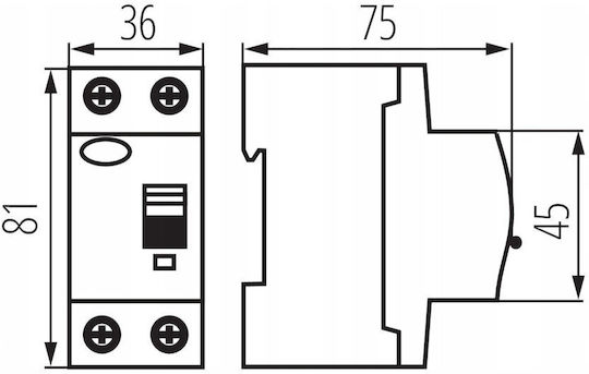 Kanlux Double Pole Rail Switch 40A