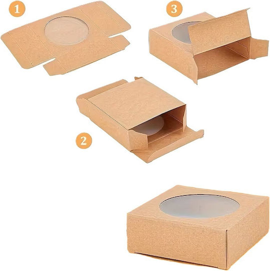 Paper Boxes Round Window 8x8x3cm Set 5 Pieces