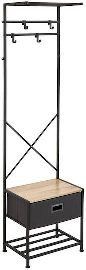 Hallway Furniture with Hanger Shoe Rack and Wardrobe Grey 45x30x160cm