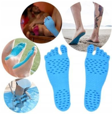 Set 2 Selbstklebende Fußpolster Für Spaziergänge Am Strand Zola Größe L Blau