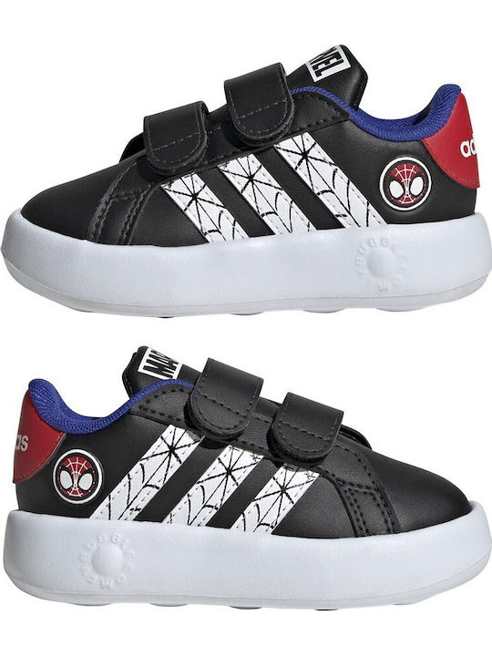Marvel Grand Court Spider-Man Παιδικά Sneakers με Σκρατς Core Black / Cloud White / Semi Lucid Blue
