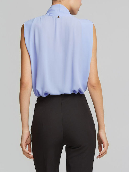 Damen Bluse Ärmellose Hellblau
